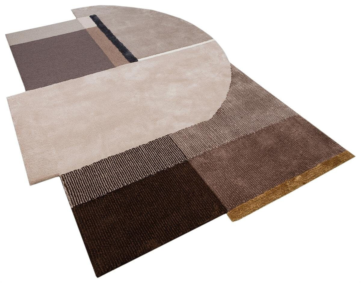 Custom Hand-Tufted Viscose Rug: Contemporary Beige Design