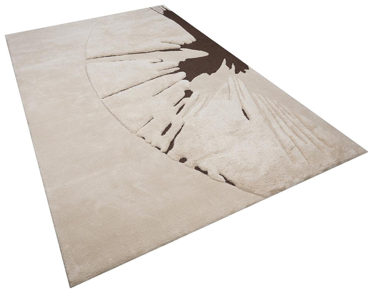 Custom Hand-Tufted Viscose Rug: Contemporary Beige Design