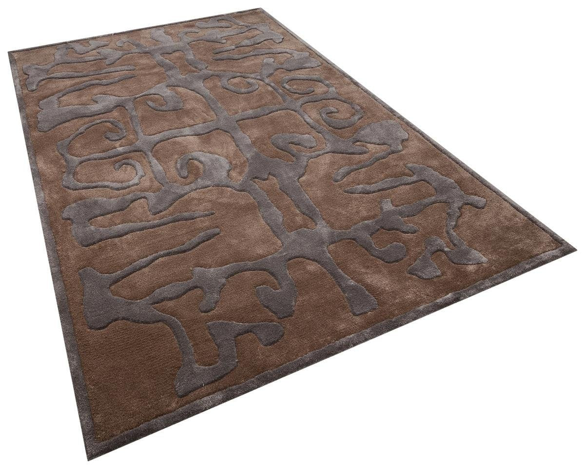 Custom Hand-Tufted Viscose Rug: Contemporary Brown Rug