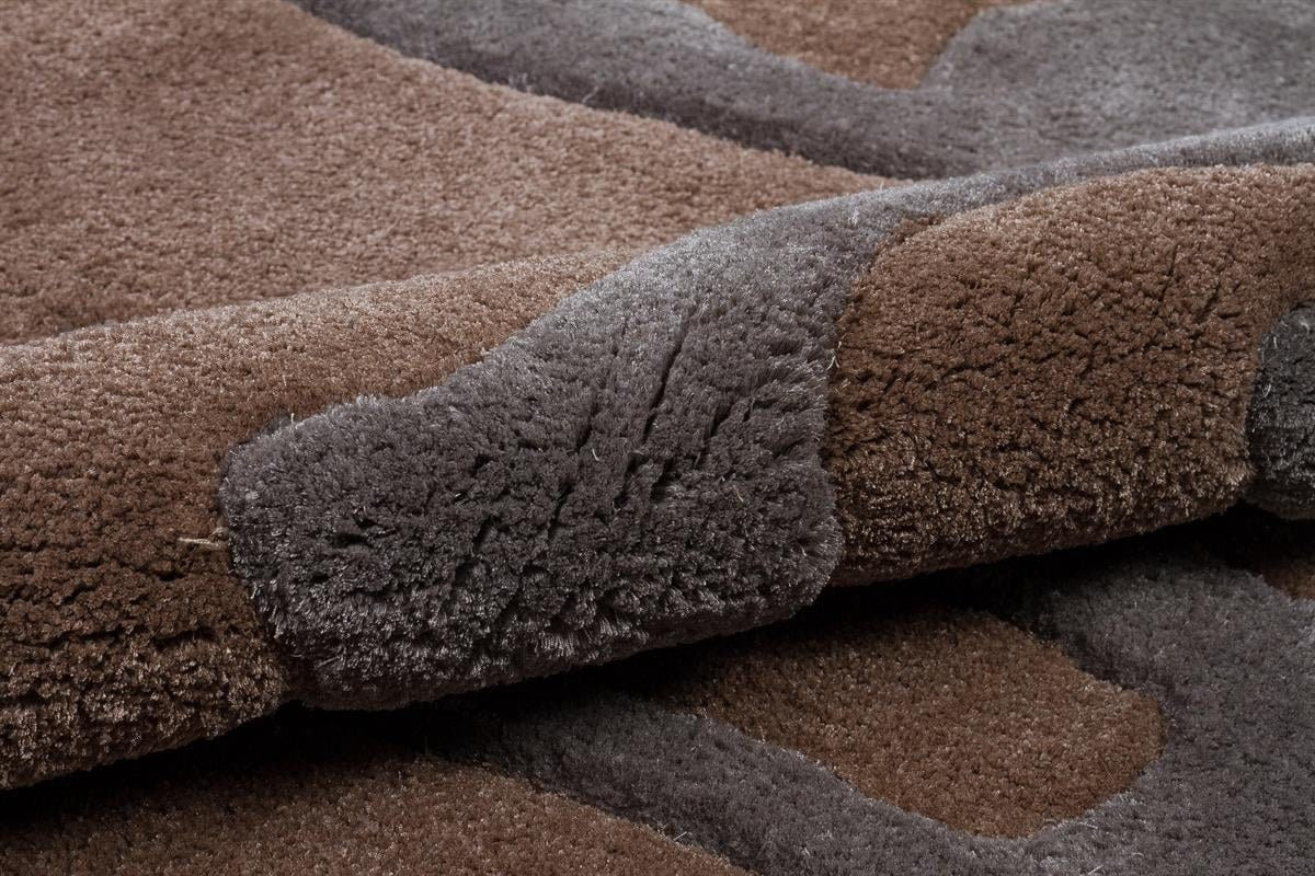 Custom Hand-Tufted Viscose Rug: Contemporary Brown Rug