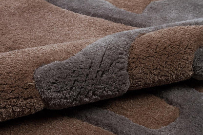 Custom Hand-Tufted Viscose Rug: Contemporary Brown Rug