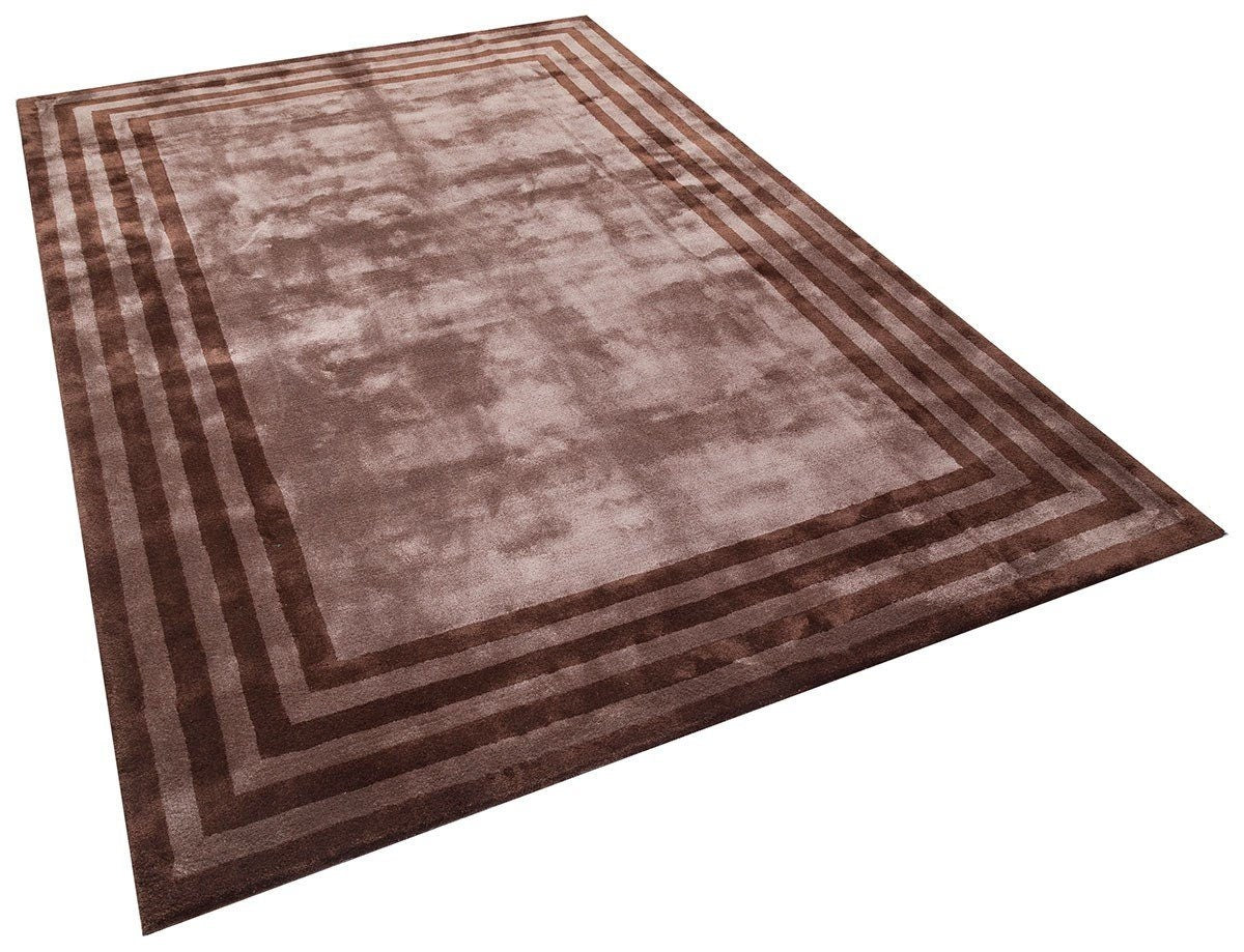 Hand Tufted Viscose Rug: Custom Designer Brown Rug