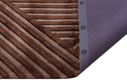 Custom Hand-Tufted Viscose Rug: Contemporary Brown Geometric Design
