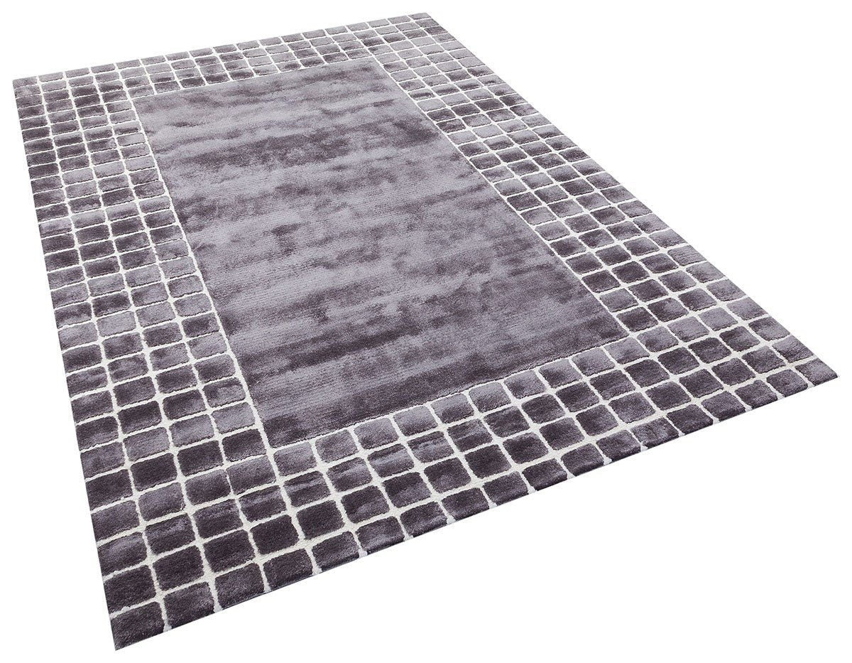 Custom Hand-Tufted Viscose Rug: Contemporary Gray Design