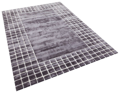 Custom Hand-Tufted Viscose Rug: Contemporary Gray Design