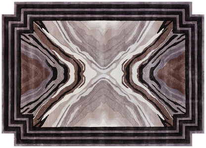 Custom Hand-Tufted Viscose Rug: Contemporary Beige Design