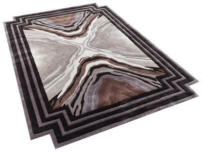 Custom Hand-Tufted Viscose Rug: Contemporary Beige Design