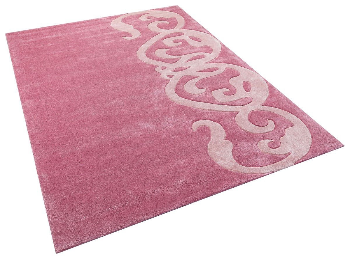 Custom Hand-Tufted Viscose Rug: Contemporary Pink Design