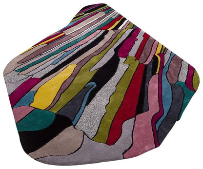 Custom Hand Tufted Viscose Rug: Contemporary Colorful Design