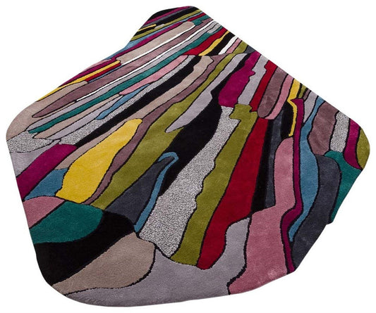 Custom Hand Tufted Viscose Rug: Contemporary Colorful Design