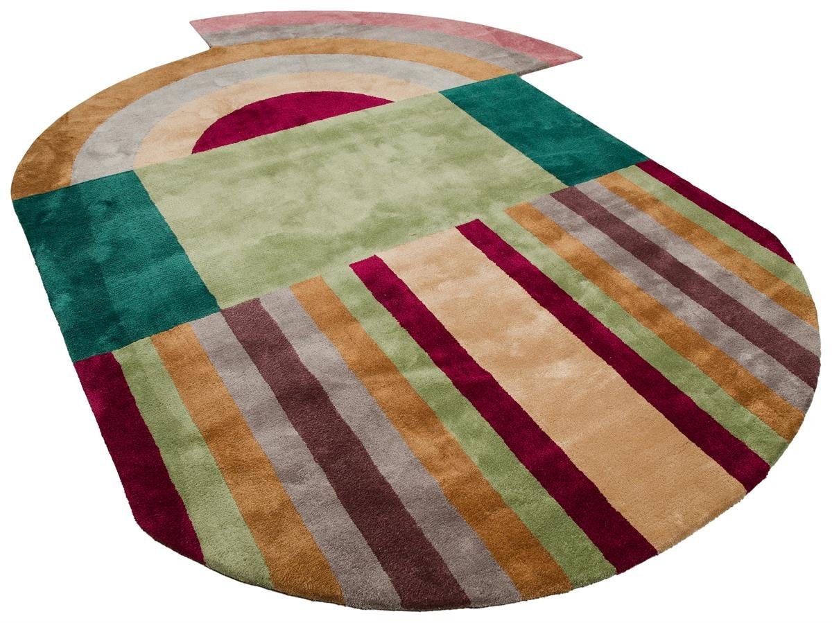 Custom Viscose Rug: Hand-Tufted Contemporary Colorful Design