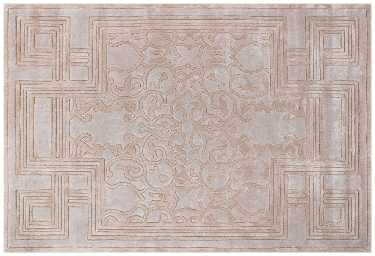Custom Hand-Tufted Viscose Rug: Contemporary Beige Design
