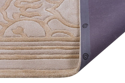 Custom Hand-Tufted Viscose Rug: Contemporary Beige Design