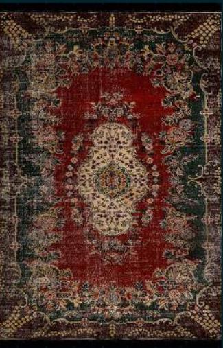 Red Vintage oriental Rug: Classic Washable Rug with Tassels