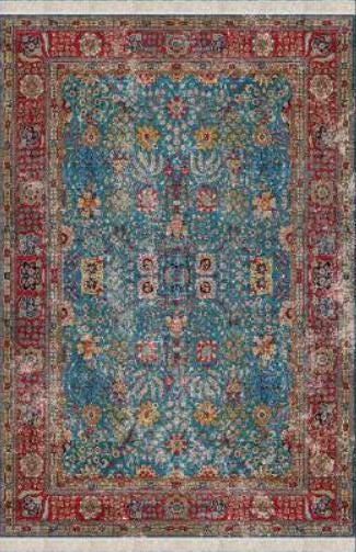 Blue Vintage Rug: Classic Washable Rug with Tassels