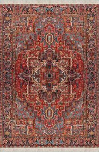 Red Vintage Rug: Classic Washable Rug with Tassels