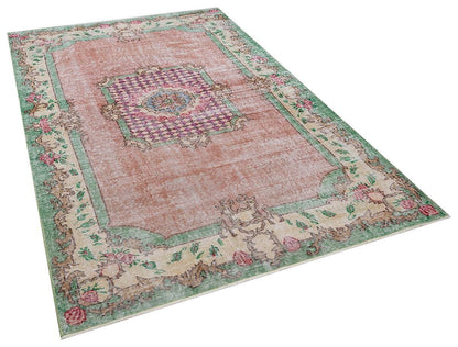 Vintage Turkish Wool Rug (5.3x8.6 ft): Handmade Anatolian Persian Design