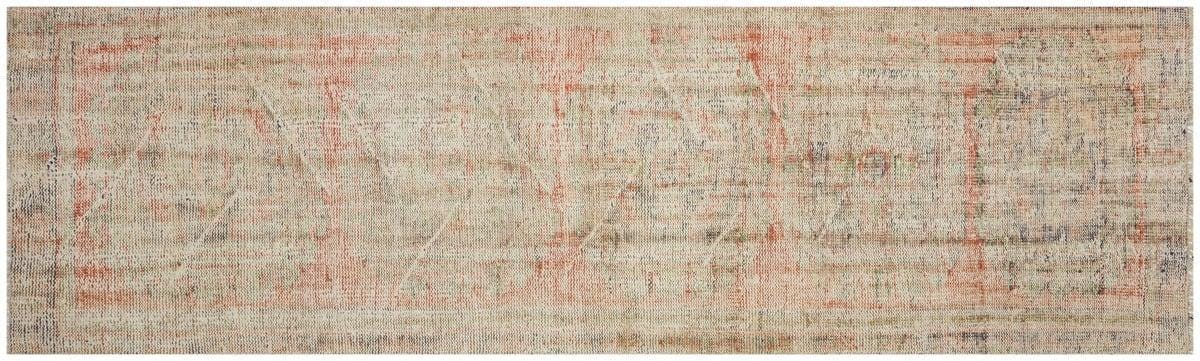 Vintage Wool Runner Rug: 3.3x11 ft, Handmade Anatolian Bohemian Rug