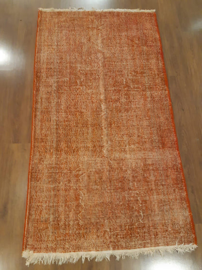 Vintage Turkish Wool Rug: Bohemian Anatolian Area Rug (3'8"x6'9")