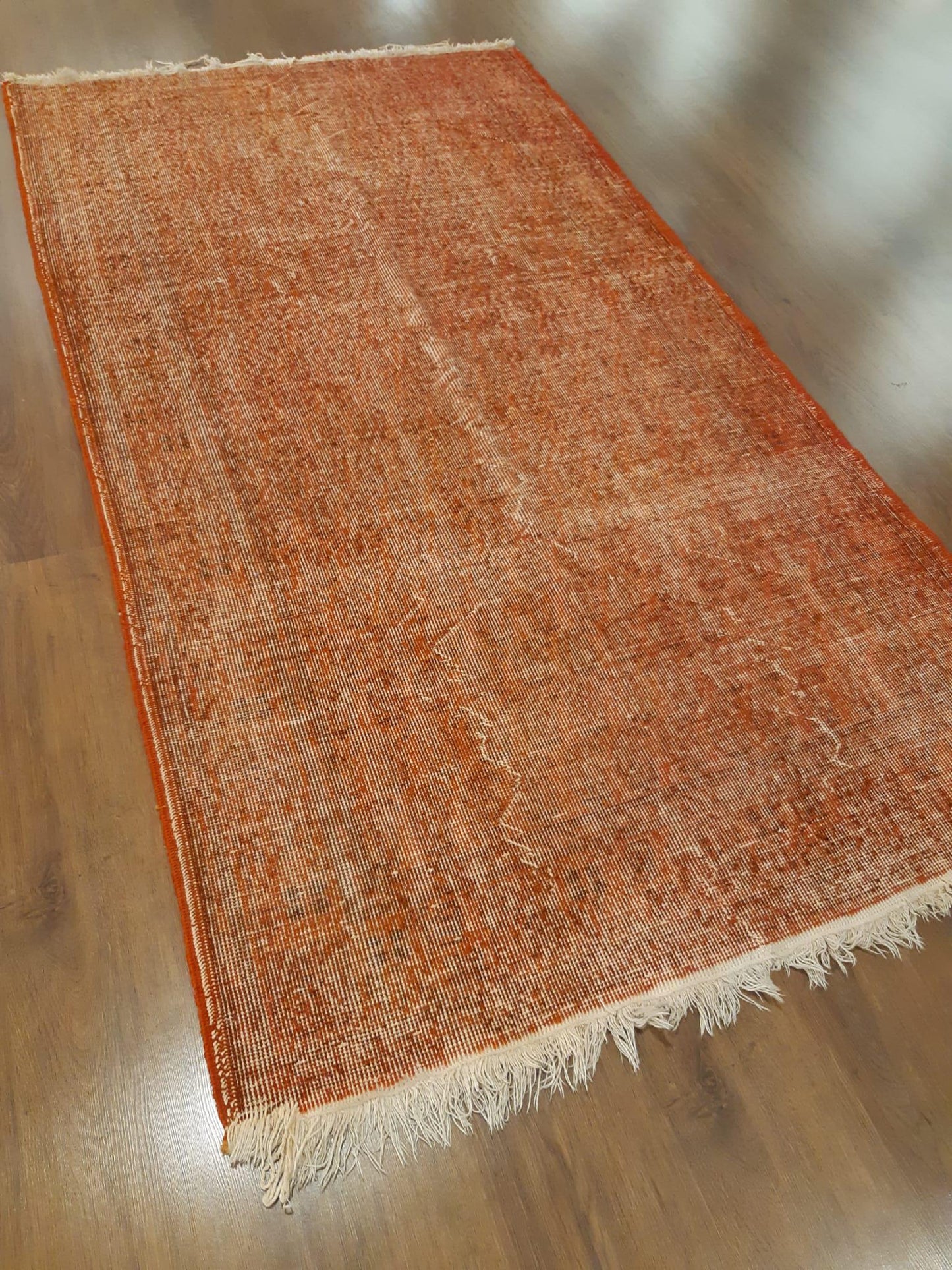 Vintage Turkish Wool Rug: Bohemian Anatolian Area Rug (3'8"x6'9")