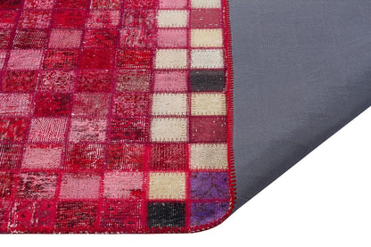 5.6x8, Handmade Wool Turkish Patchwork Rug – Vintage, Bohemian, One-of-a-Kind Area Rug