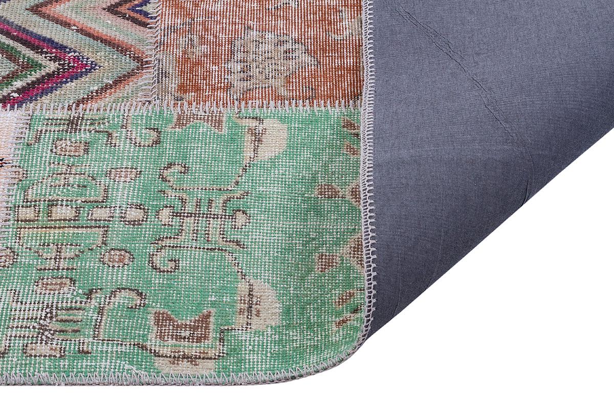 5x8, Handmade Wool Turkish Patchwork Rug – Vintage, Bohemian, One-of-a-Kind Area Rug