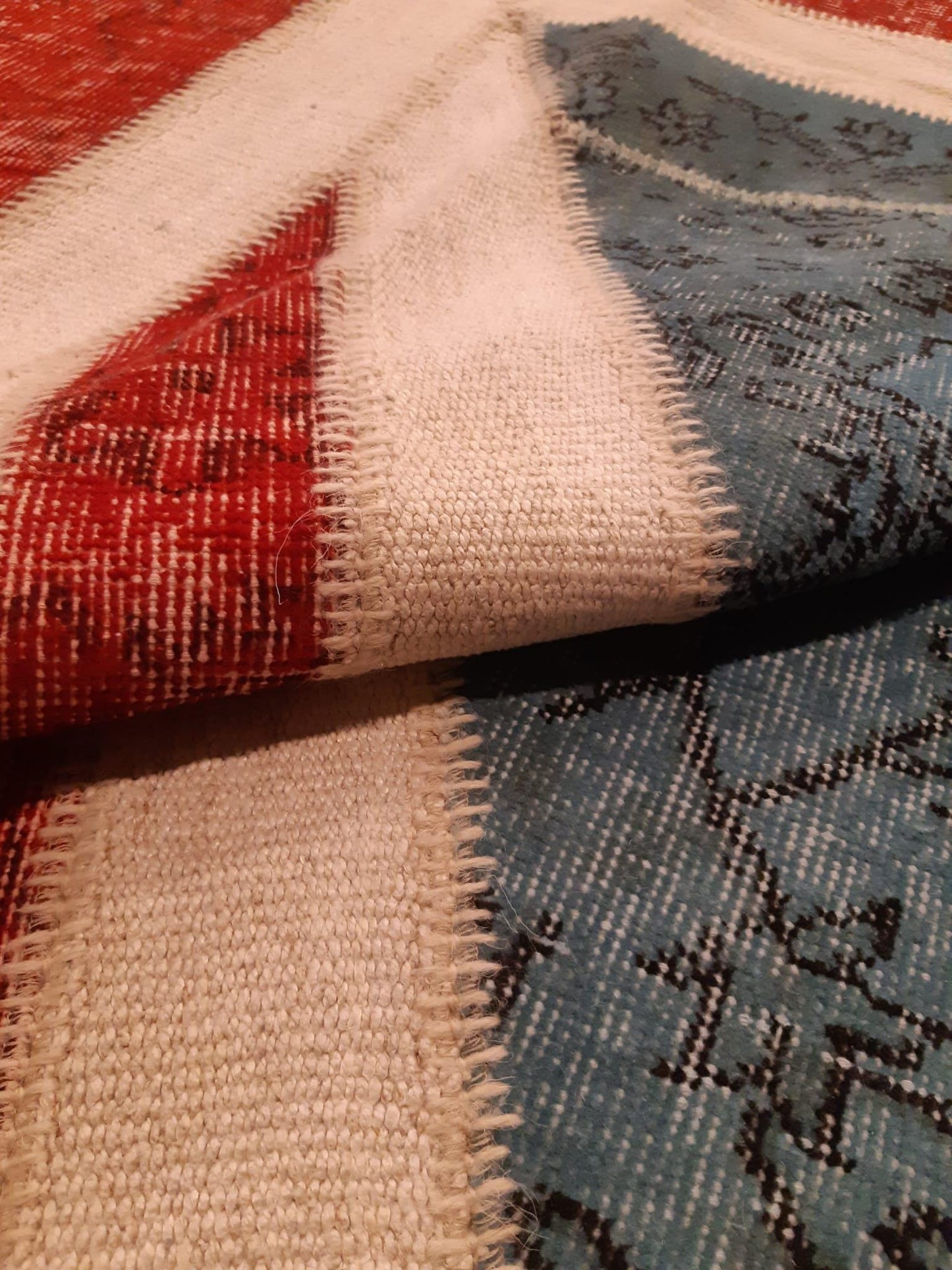 British Flag Patchwork Rug: Handmade Wool Anatolian Design