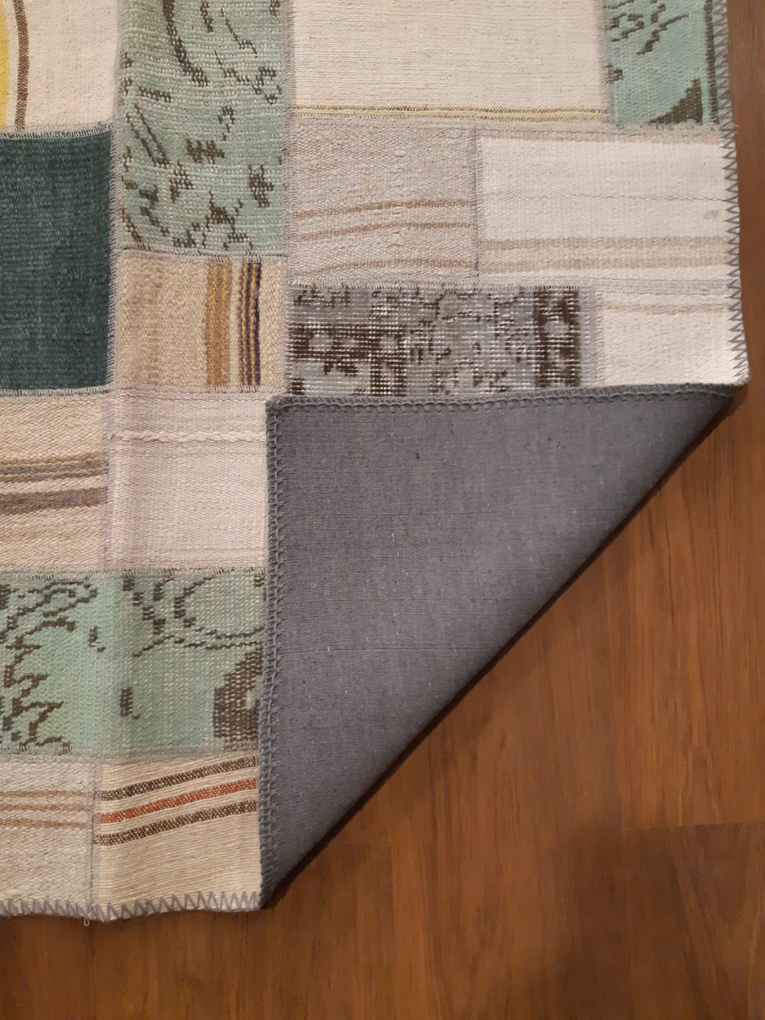 5.6x8, Handmade Wool Turkish Patchwork Rug – Vintage, Bohemian, One-of-a-Kind Area Rug