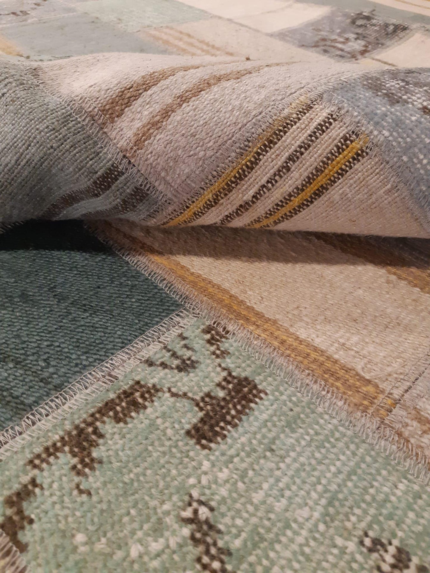 5.6x8, Handmade Wool Turkish Patchwork Rug – Vintage, Bohemian, One-of-a-Kind Area Rug