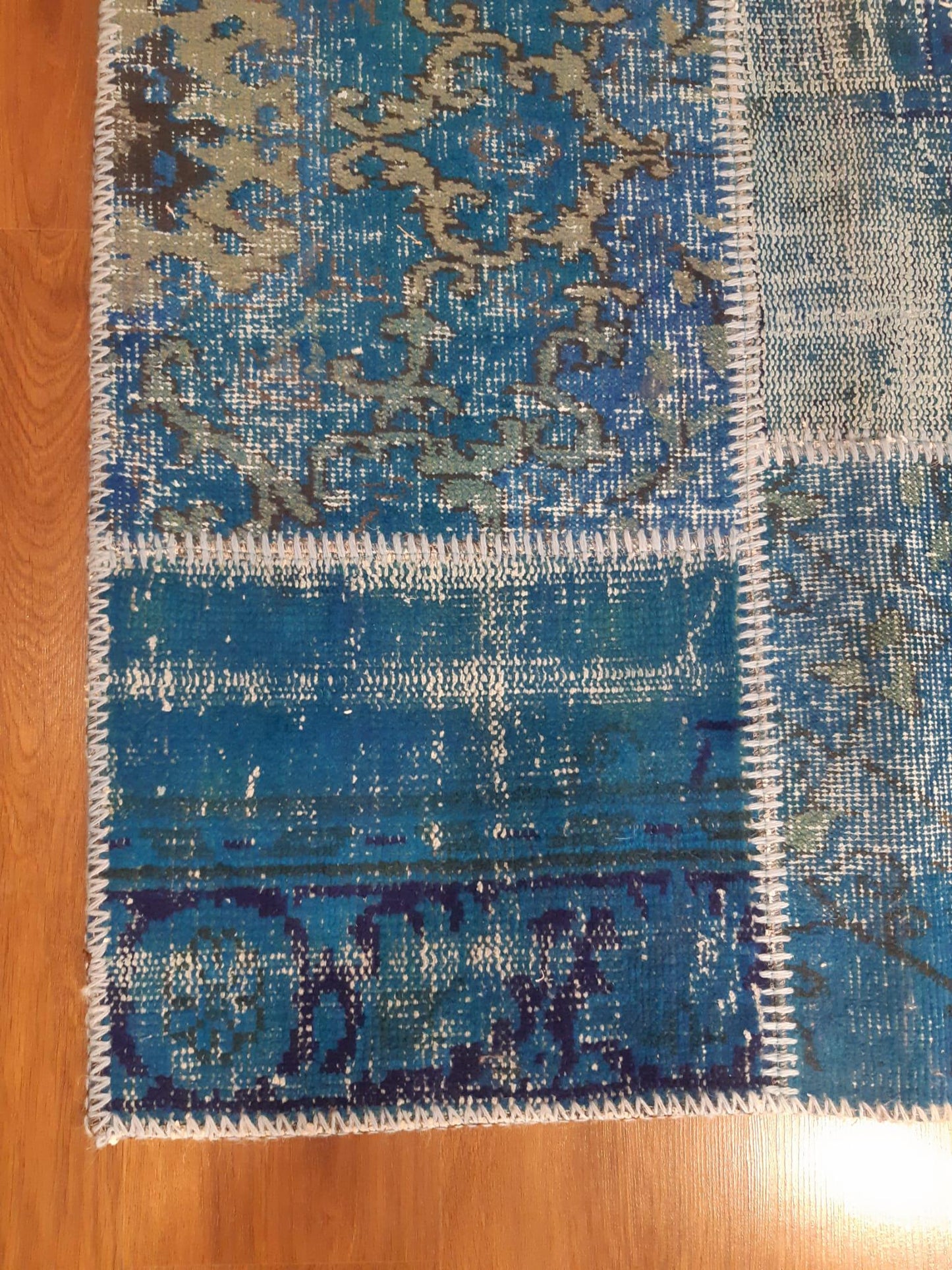 5.6x8, Handmade Wool Turkish Patchwork Rug – Vintage, Bohemian, One-of-a-Kind Area Rug