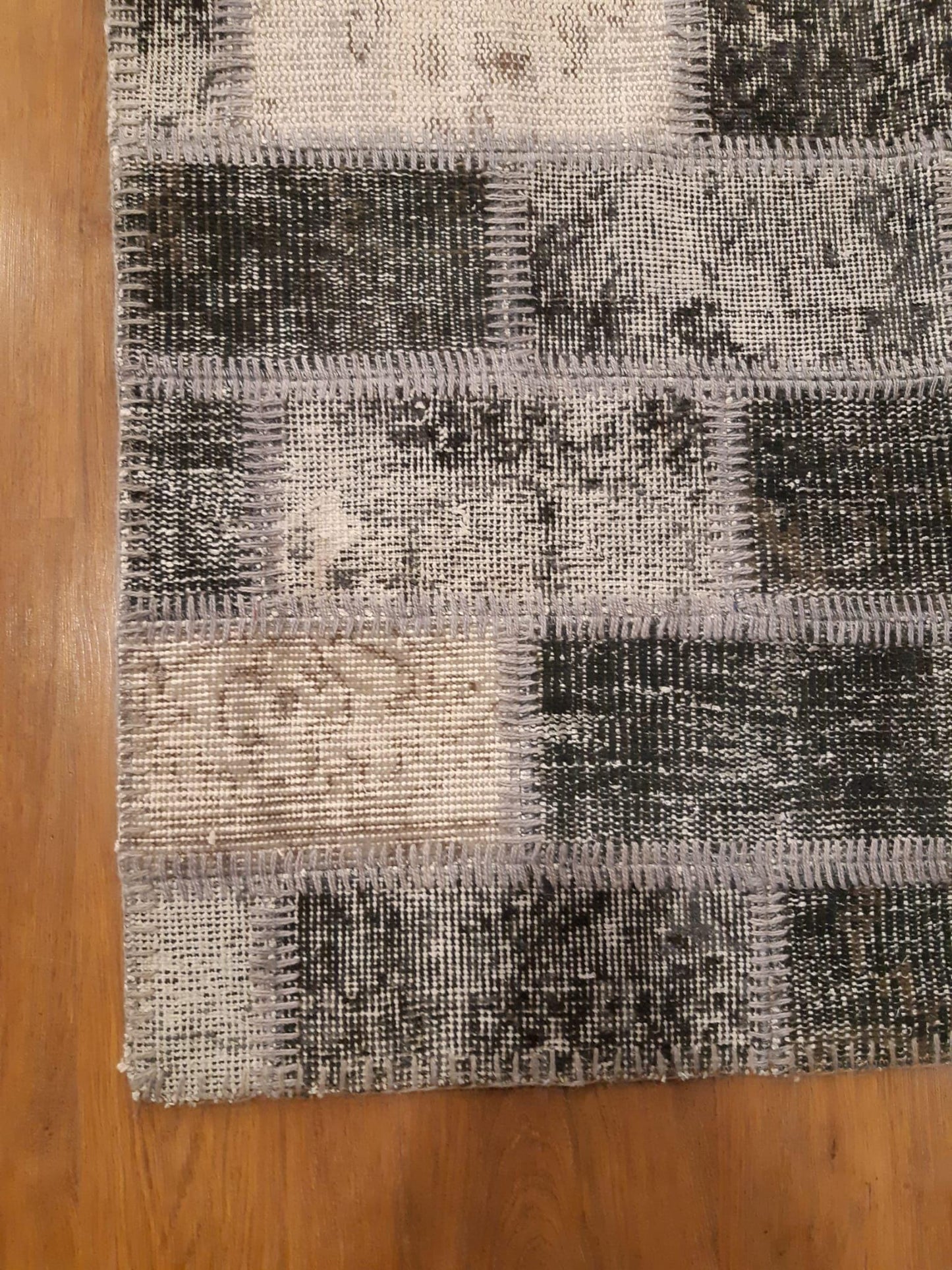 Handmade Turkish Patchwork Rug: 5.6x8 ft Wool Anatolian Area Rug