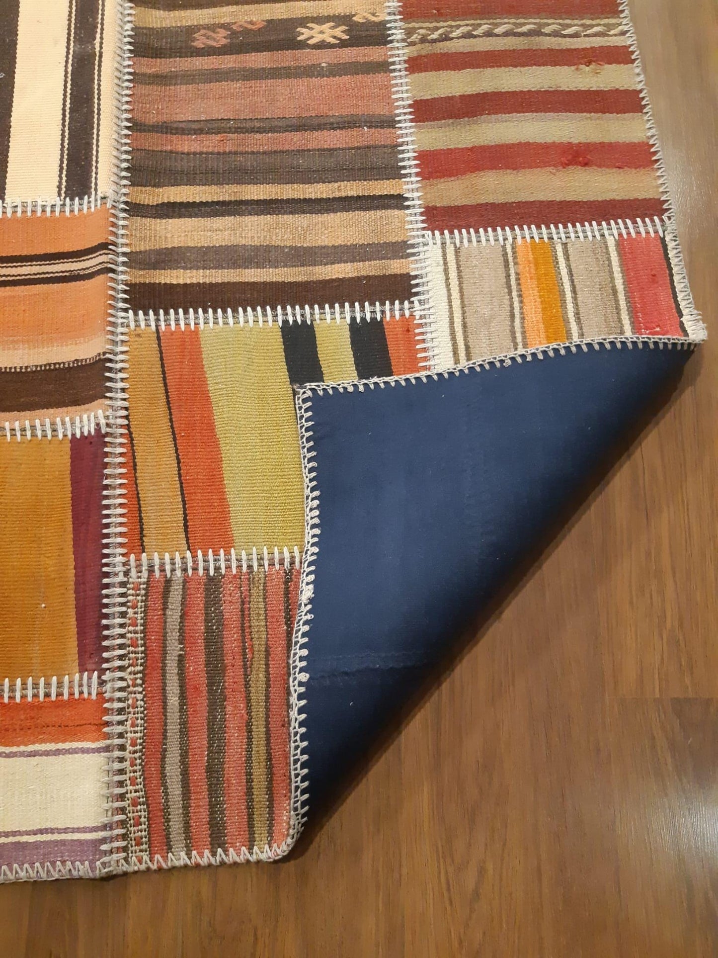 4x6, Handmade Wool Turkish Patchwork Rug – Vintage, Bohemian, One-of-a-Kind Area Rug