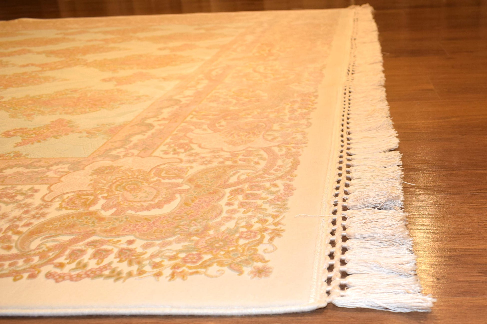 7x10 ft, Blue Classic oriental Bamboo Rug with fringes