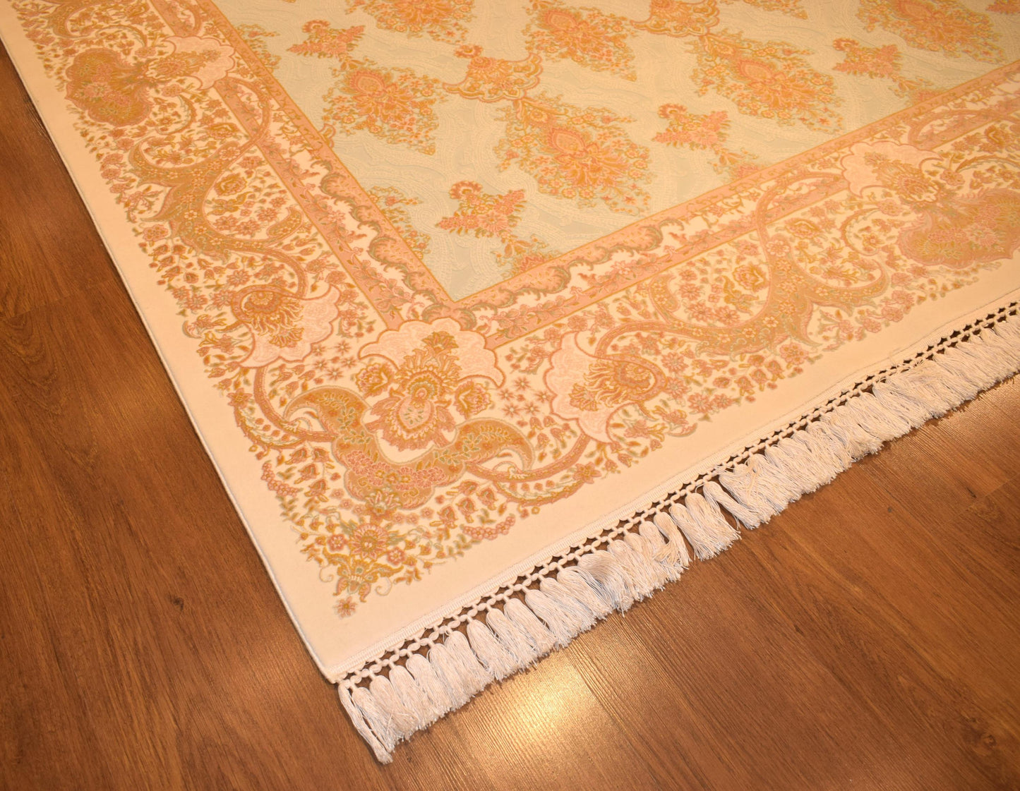 7x10 ft, Blue Classic oriental Bamboo Rug with fringes