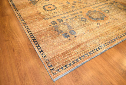 7x10 ft, Brown Classic Mamluk Rug made with viscose yarn