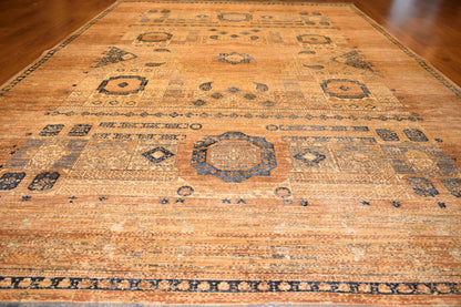 7x10 ft, Brown Classic Mamluk Rug made with viscose yarn