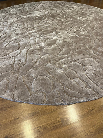 Hand Tufted Viscose Rug: Custom Designer Circle Rug