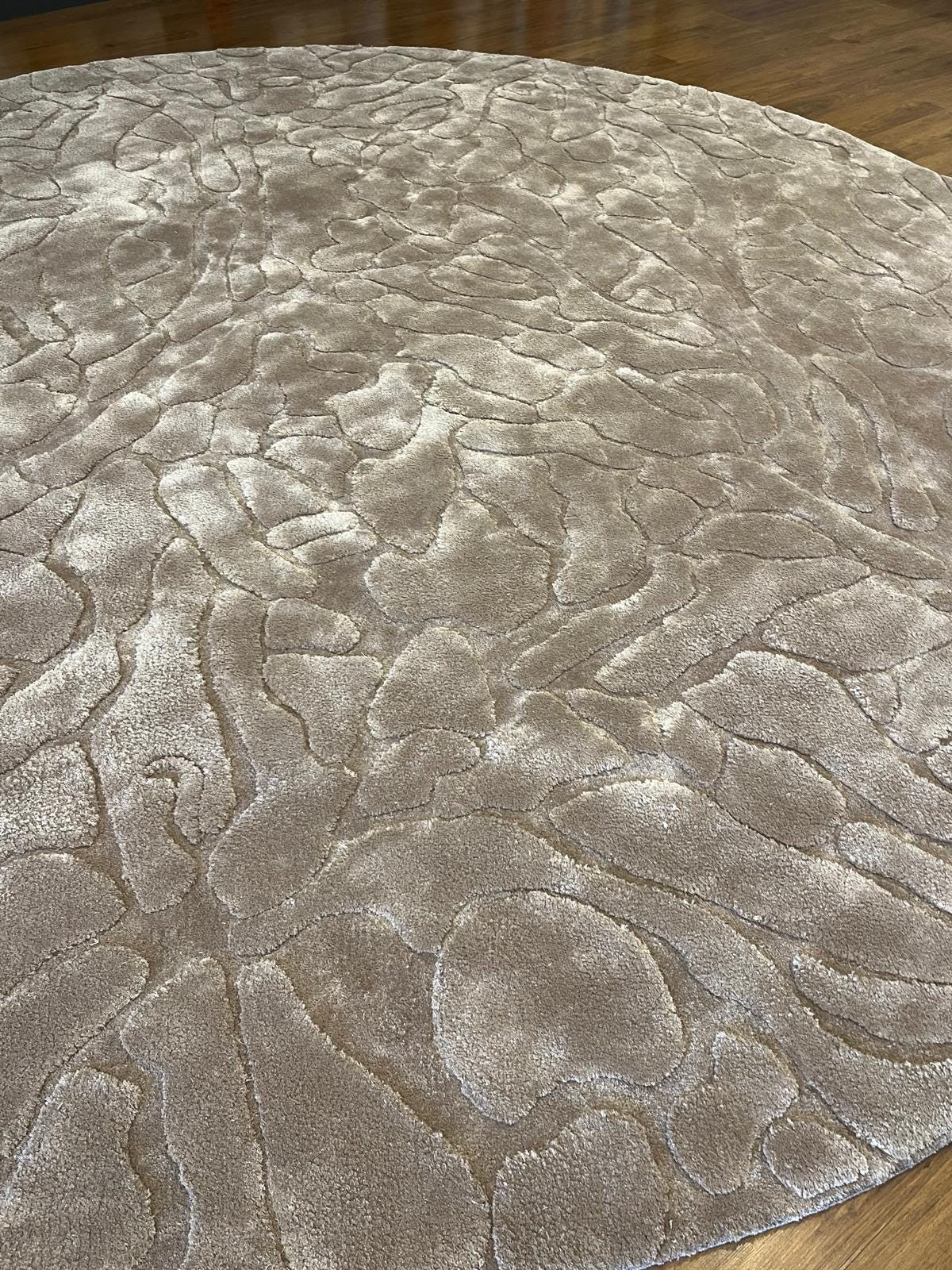 Hand Tufted Viscose Rug: Custom Designer Circle Rug