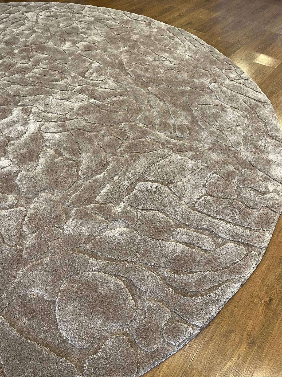 Hand Tufted Viscose Rug: Custom Designer Circle Rug