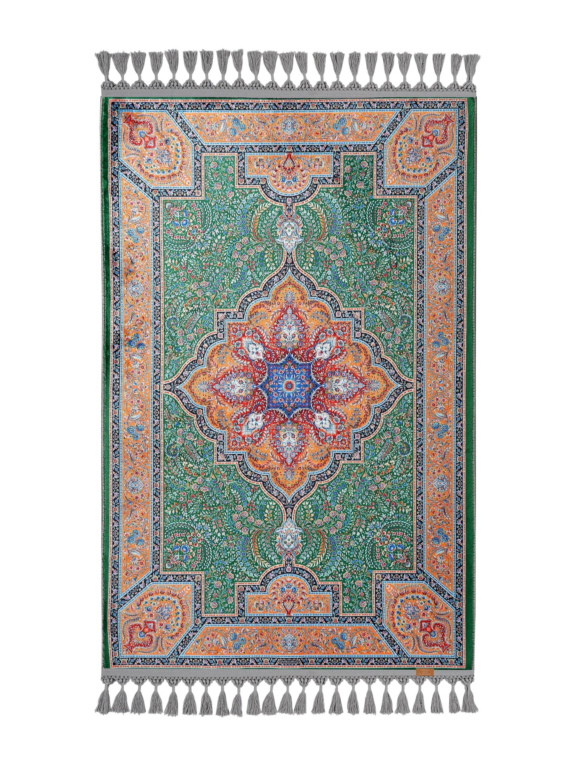 Turkish Prayer Rug, Traditional Ottoman Design, Soft Muslim Prayer Mat