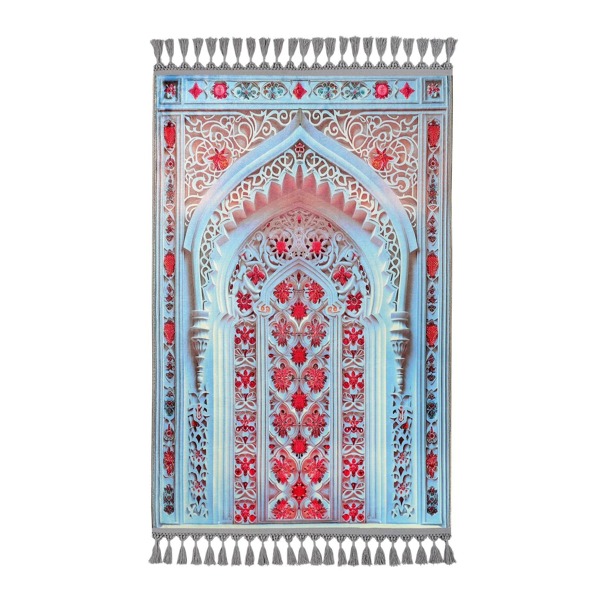 Turkish Prayer Rug, Soft Muslim Prayer Mat, Ottoman Design
