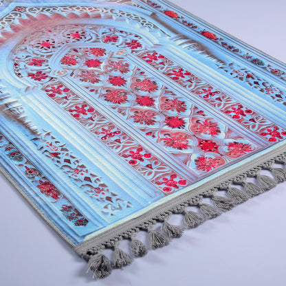 Turkish Prayer Rug, Soft Muslim Prayer Mat, Ottoman Design