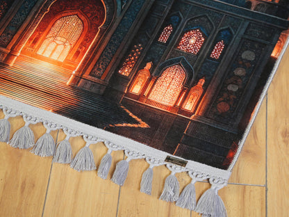 Turkish Prayer Rug, Digital Ottoman Design, Muslim Prayer Mat