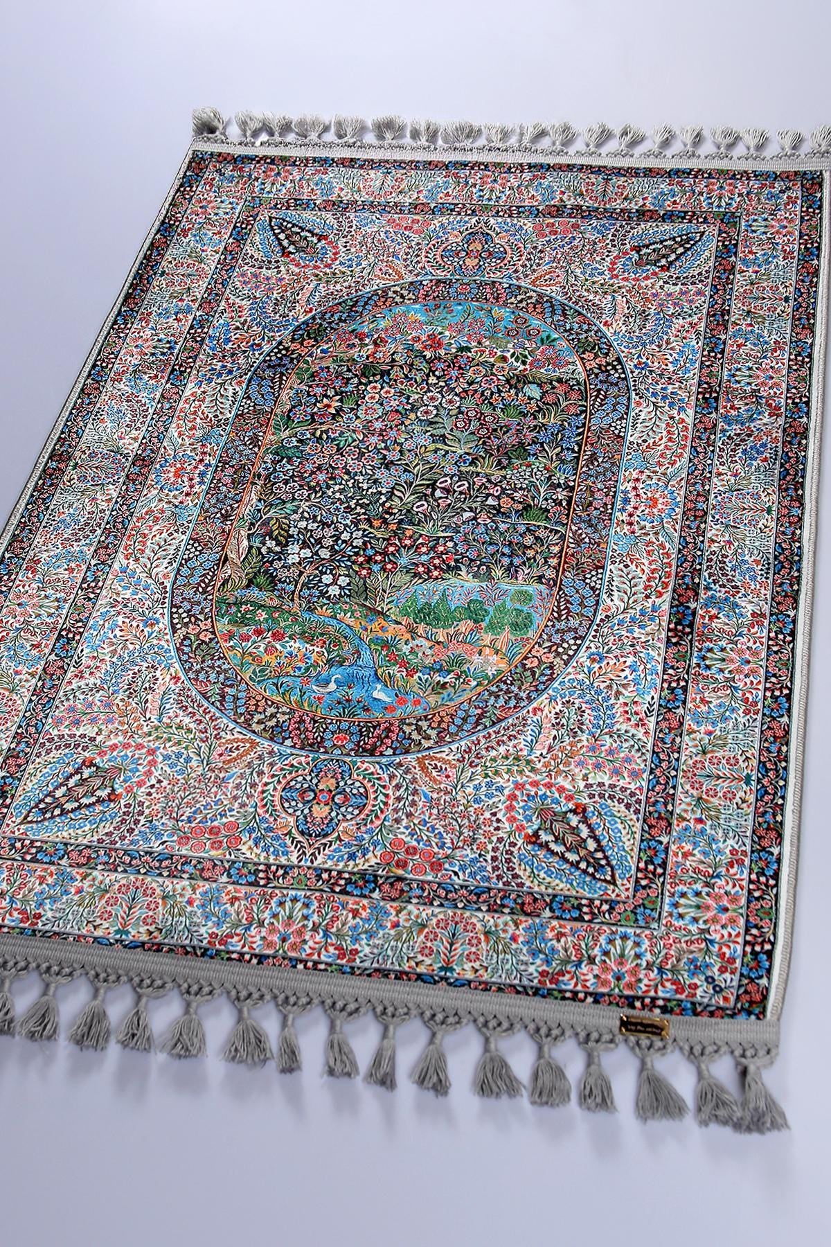 Turkish Prayer Rug, Ottoman Design, Soft Muslim Prayer Mat