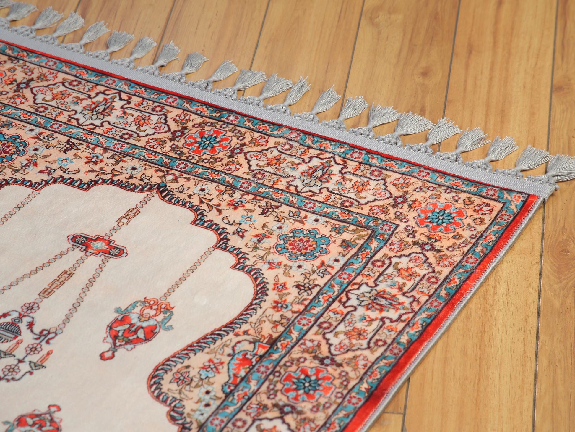 Turkish Prayer Rug, Soft Muslim Prayer Mat, Ottoman Design