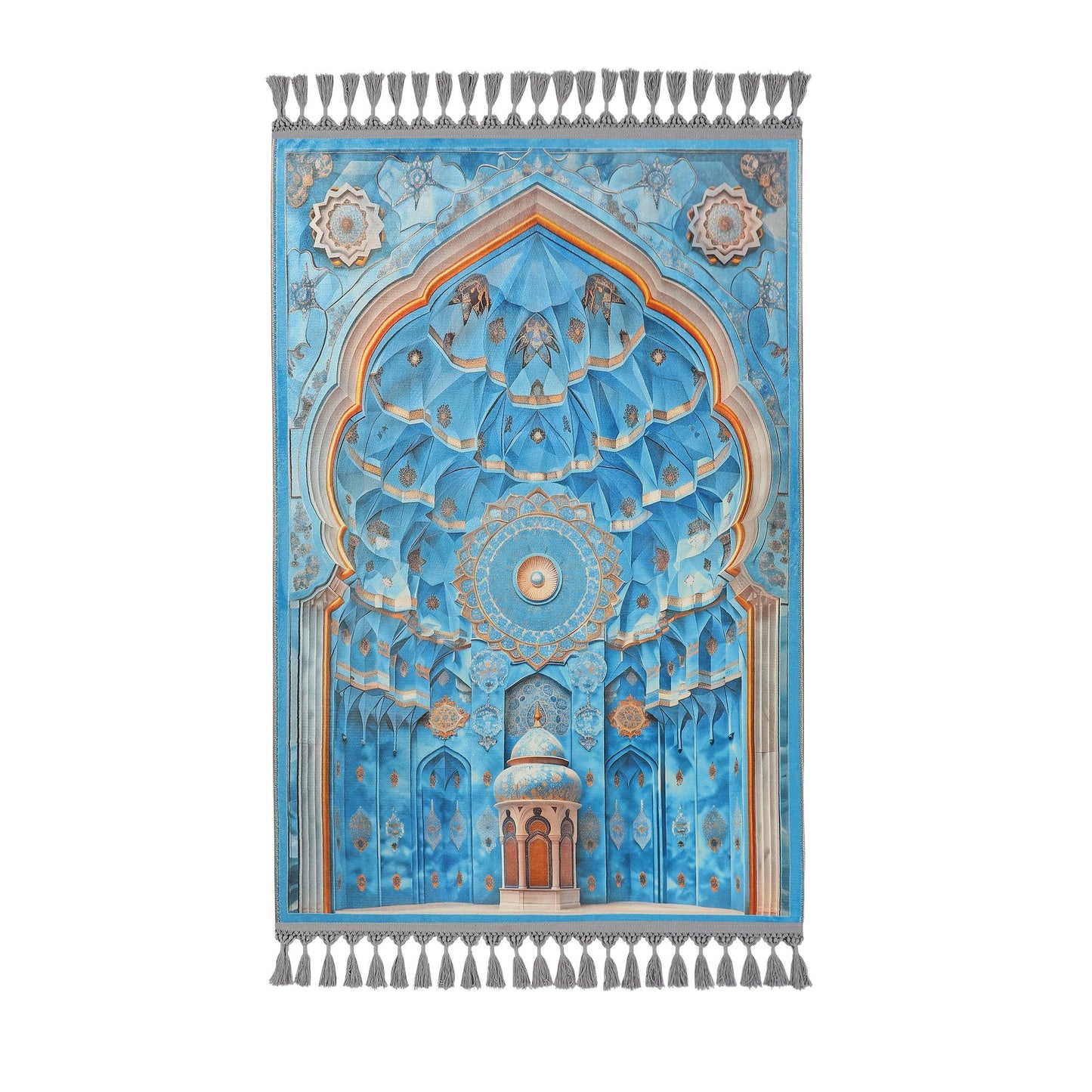 Turkish Prayer Rug, Soft Muslim Prayer Mat, Ottoman Design