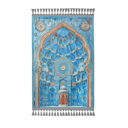 Turkish Prayer Rug, Soft Muslim Prayer Mat, Ottoman Design