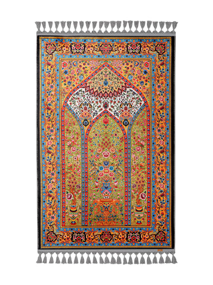 Turkish Prayer Rug, Traditional Ottoman Design, Muslim Prayer Mat