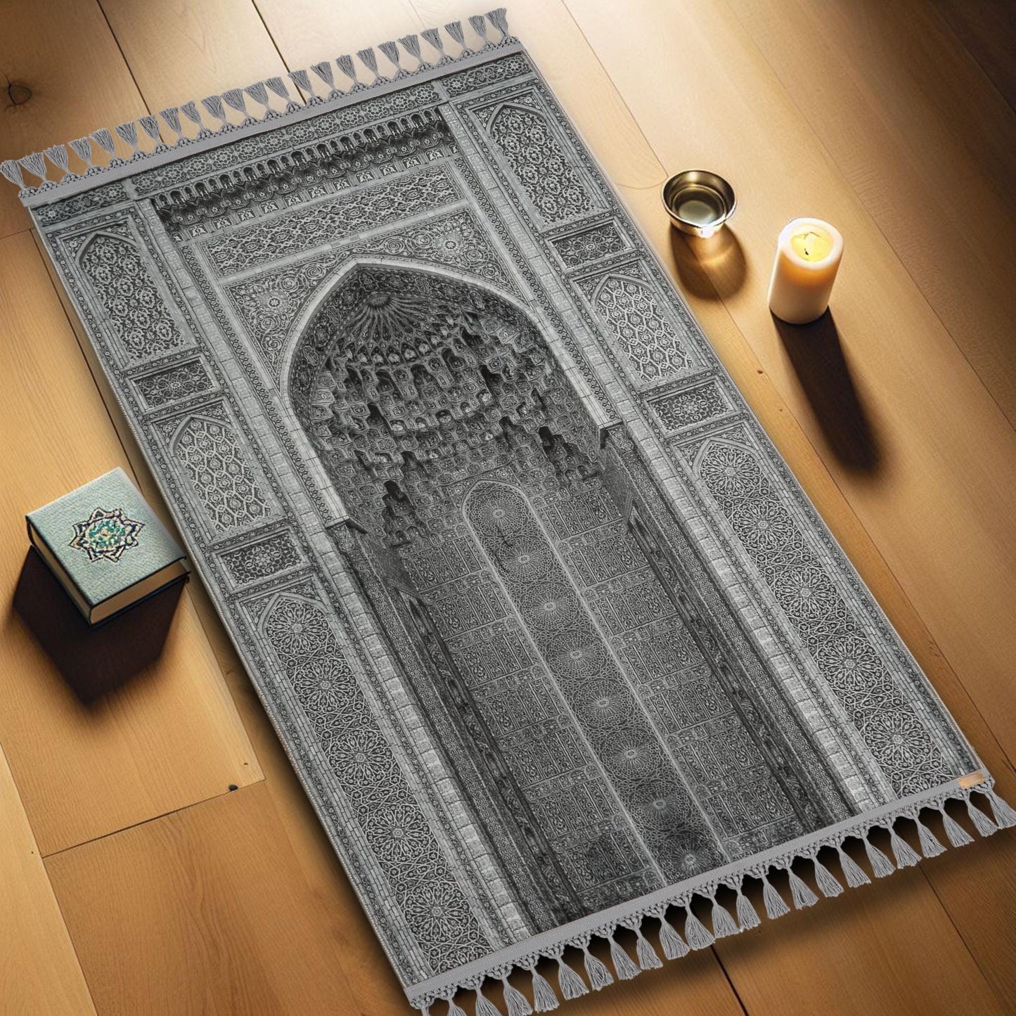 Turkish Prayer Rug, Soft Muslim Prayer Mat, Ottoman Design