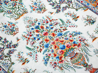 Turkish Prayer Rug, Soft Muslim Prayer Mat, Ottoman Floral Design